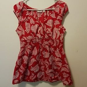 Cato Red and White Blouse